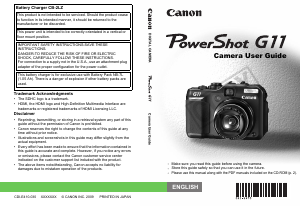 Manual Canon PowerShot G11 Digital Camera