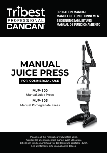 Mode d’emploi Tribest MJP-105BK Presse-agrumes