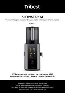 Manual Tribest SWA-3GY-B Juicer