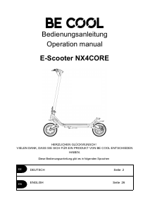 Bedienungsanleitung Be Cool NX4CORE Elektroroller