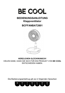 Manual Be Cool BCFFANBAT2601 Ventilator