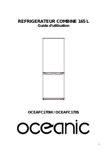 Mode d’emploi Oceanic OCEAFC170S Réfrigérateur combiné