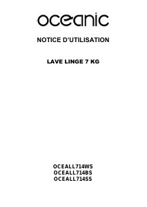 Mode d’emploi Oceanic OCEALL714SS Lave-linge