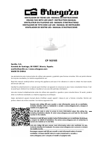 Manual Orbegozo CP 163105 Ventilador de teto