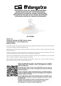 Bruksanvisning Orbegozo CP 155105 Takfläkt