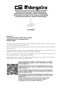 Mode d’emploi Orbegozo CP 158105 Ventilateur de plafond