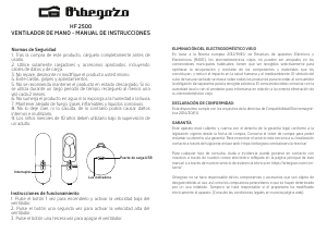 Manual Orbegozo HF 2500 Ventilador