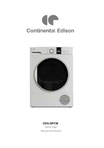 Mode d’emploi Continental Edison CESL12PCW Sèche-linge