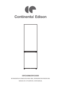 Mode d’emploi Continental Edison CEFC313SD Réfrigérateur combiné