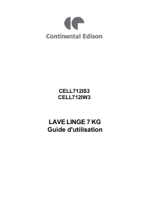 Mode d’emploi Continental Edison CELL712IS3 Lave-linge