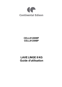 Mode d’emploi Continental Edison CELL8120IBP Lave-linge