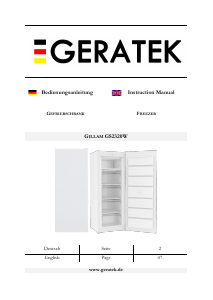 Bedienungsanleitung Geratek Gillam GS2320W Gefrierschrank