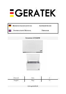 Manual Geratek Solberg GT4100W Freezer