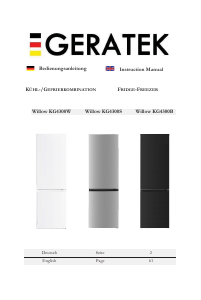 Bruksanvisning Geratek Willow KG4300W Kyl-frys