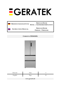 Bedienungsanleitung Geratek Cordova FBS4020IL Kühl-gefrierkombination
