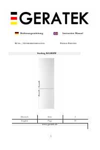 Bruksanvisning Geratek Sterling KG2800W Kyl-frys