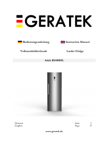 Manual Geratek Adak KS4000IL Refrigerator