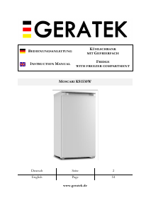 Bedienungsanleitung Geratek Moscari KS1530W Kühlschrank