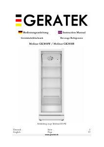 Manual Geratek Molinar GK3510W Refrigerator
