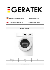 Bedienungsanleitung Geratek Plauen WM6010 Waschmaschine