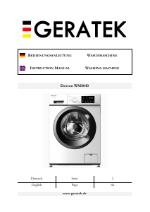 Bedienungsanleitung Geratek Dessau WM8040 Waschmaschine