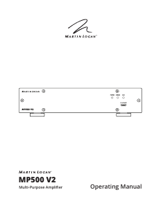 Mode d’emploi MartinLogan MP500 V2 Amplificateur