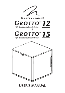Mode d’emploi MartinLogan Grotto 12 Caisson de basses