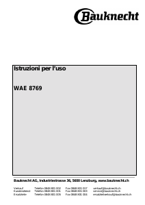 Manuale Bauknecht WAE 8769 Lavatrice