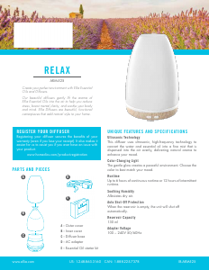 Bruksanvisning Ellia ARM-525 Relax Aromspridare