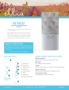Bruksanvisning Ellia ARM-260 Retreat Aromspridare