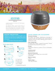 Bruksanvisning Ellia ARM-535 Ascend Aromspridare