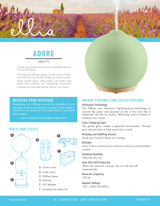 Bruksanvisning Ellia ARM-770 Adore Aromspridare