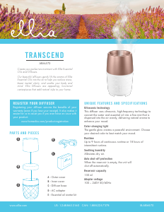 Bruksanvisning Ellia ARM-570 Transcend Aromspridare