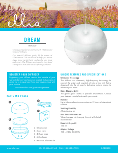 Bruksanvisning Ellia ARM-220 Dream Aromspridare