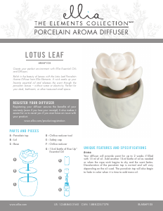 Bruksanvisning Ellia ARM-P105 Lotus Leaf Aromspridare