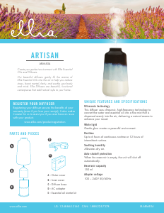 Bruksanvisning Ellia ARM-504 Artisan Aromspridare