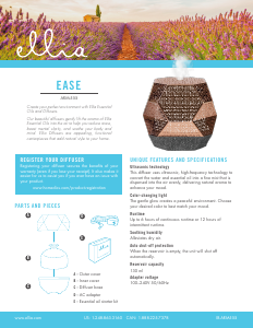 Bruksanvisning Ellia ARM-555 Ease Aromspridare