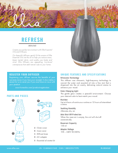 Bruksanvisning Ellia ARM-560 Refresh Aromspridare