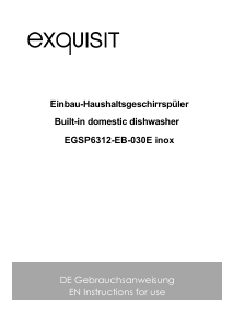 Bruksanvisning Exquisit EGSP6312-EB-030E Diskmaskin