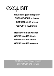 Bruksanvisning Exquisit GSP9616-450B Diskmaskin