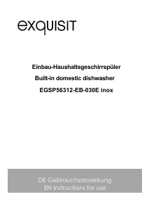 Bruksanvisning Exquisit EGSP56312-EB-030E Diskmaskin