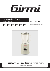 Mode d’emploi Girmi FR93 Ghiaccio Blender