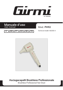 Manual Girmi PH92 Secador de cabelo