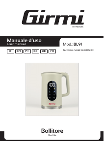 Manual de uso Girmi BL91 Hervidor