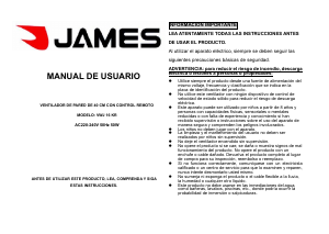 Manual de uso James VWJ 16 KR Ventilador