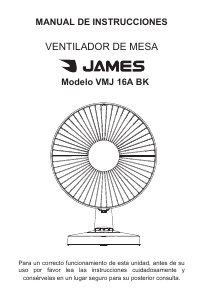 Manual de uso James VMJ 16A BK Ventilador
