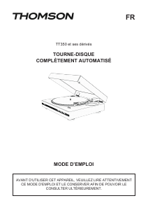 Manuale Thomson TT350 Giradischi