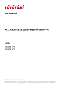 Manual Toyotomi UTG-09CH Air Conditioner