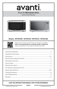 Mode d’emploi Avanti MT115V3STH Micro-onde