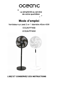 Mode d’emploi Oceanic OCEAVPP45B Ventilateur